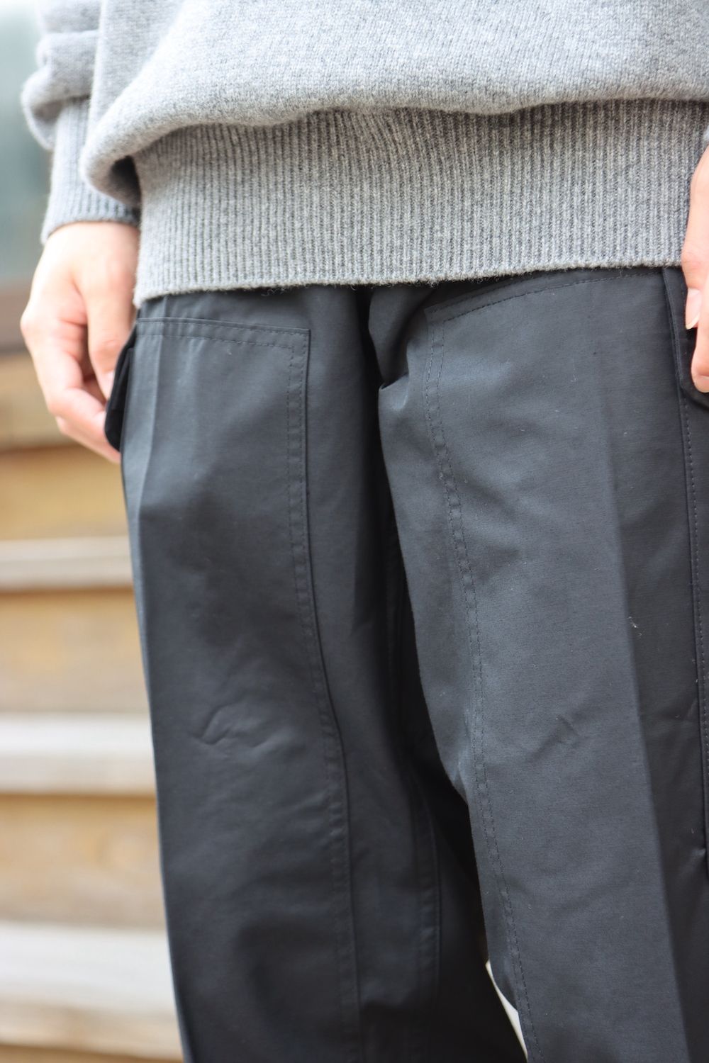 COMME des GARSONS HOMME ラムウール天竺ロゴ刺繍ニット(HH-N007-051) style.2021.09.26