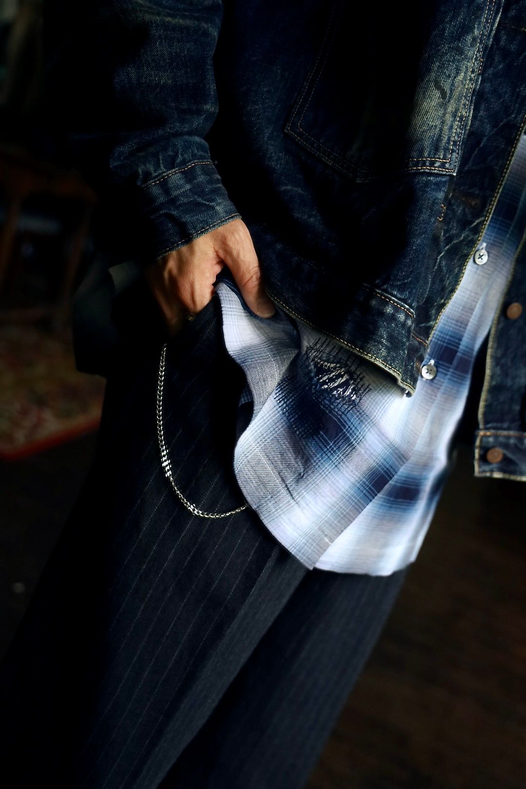 BOW WOW RAYON CHECK SHIRTS REPAIREDスタイル