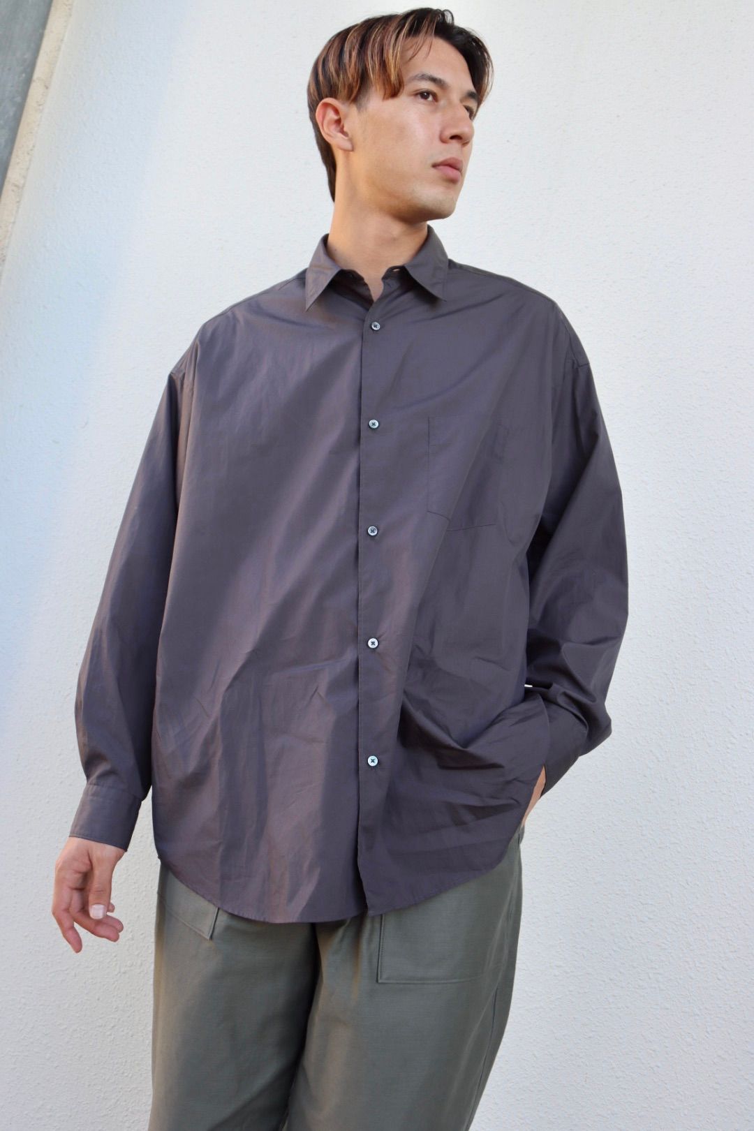 blurhmsROOTSTOCK 23FW Cotton Back Satin Baker Pantsスタイル