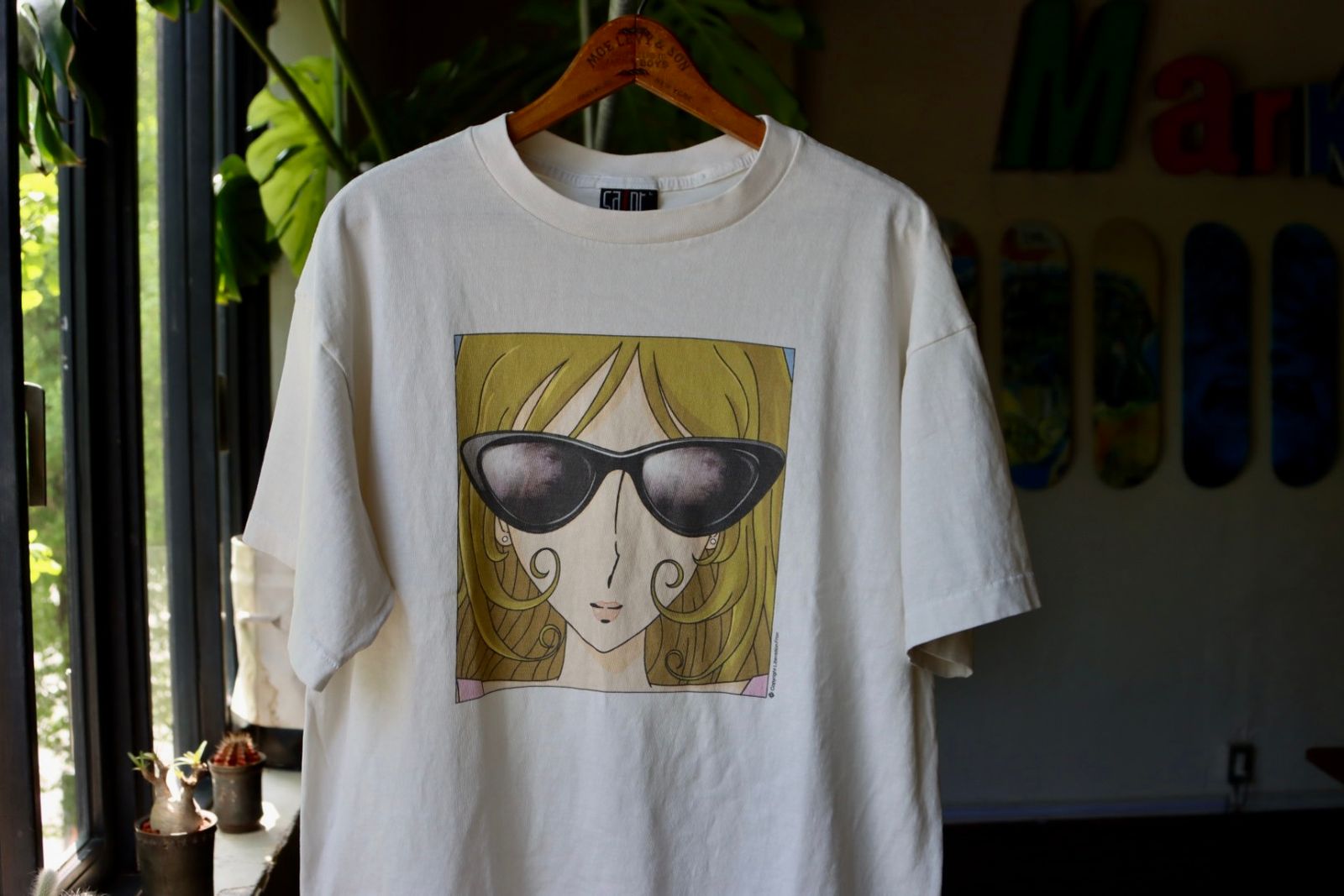 セントマイケル SAINT MICHAEL ■ 23SS 【 SUNGLASS SS TEE SM-S23-0000-023 】 サングラス プリント 半袖 Tシャツ　w15414L採寸肩幅