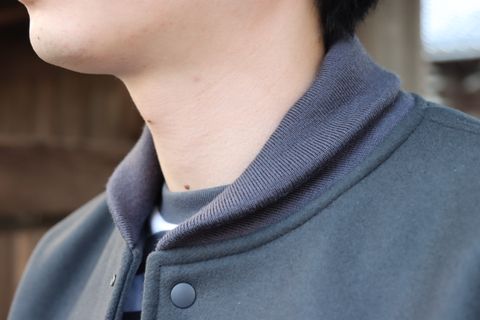 Graphpaper Scale Off Melton Stadium Jacket"C.GRAY"style