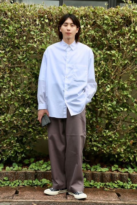 Graphpaper Hard Twill Belted Pants (GM203-40002B)GRAYスタイル.2020.7.25.