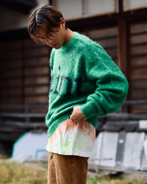 ©SAINT M×××××× 23AW SAINT CREW NECK KNIT"GREEN"スタイル