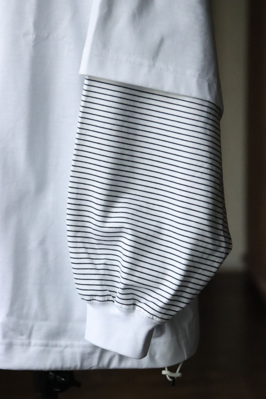 イズネス25AW BALLOON LAYERED LONG SLEEVE T SHIRT(1007AWCS02)WHITE×NAVY border