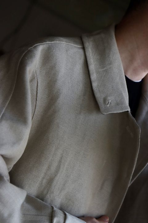 A.PRESSE Linen Half Coatスタイル