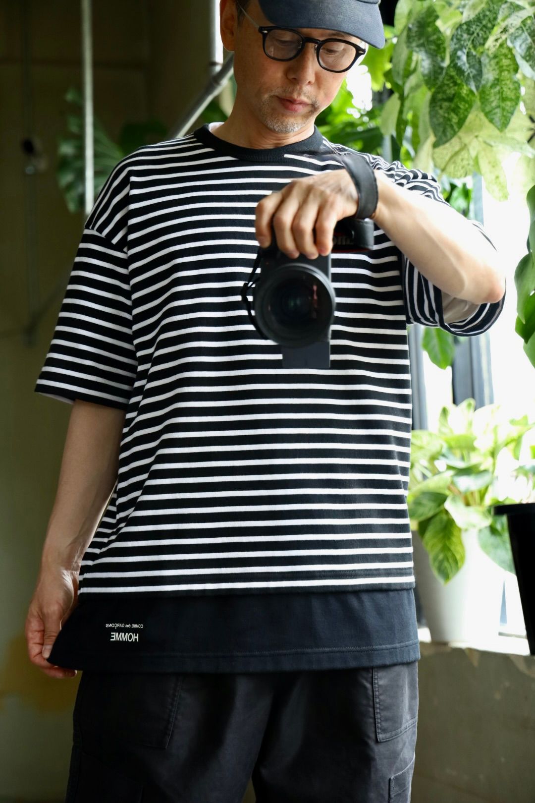 COMME des GARCONS HOMME ナイロンタッサーS/Sシャツスタイル