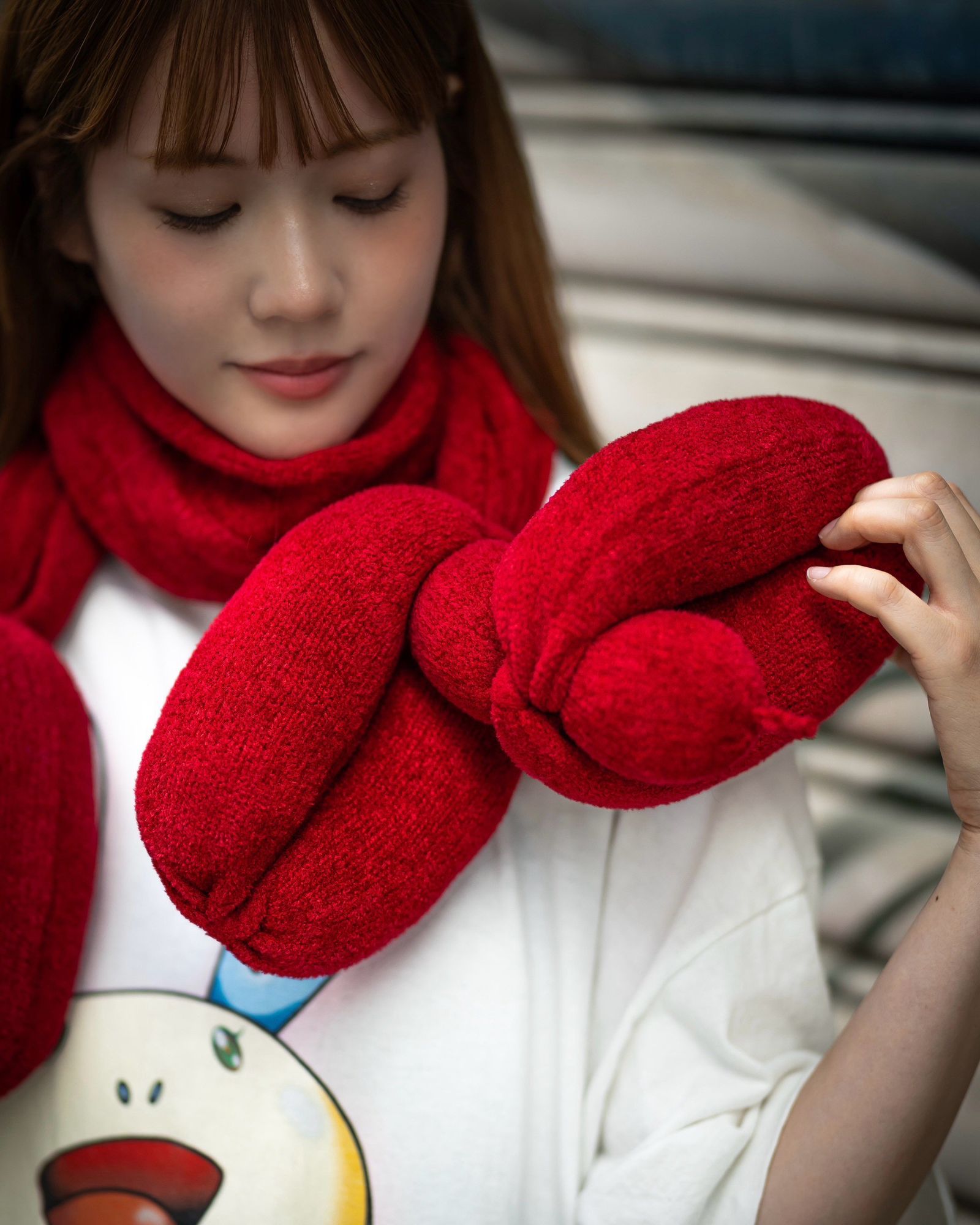 doublet ダブレット26AW BALLOON DOG KNIT SCARF (26AW59KN236)RED