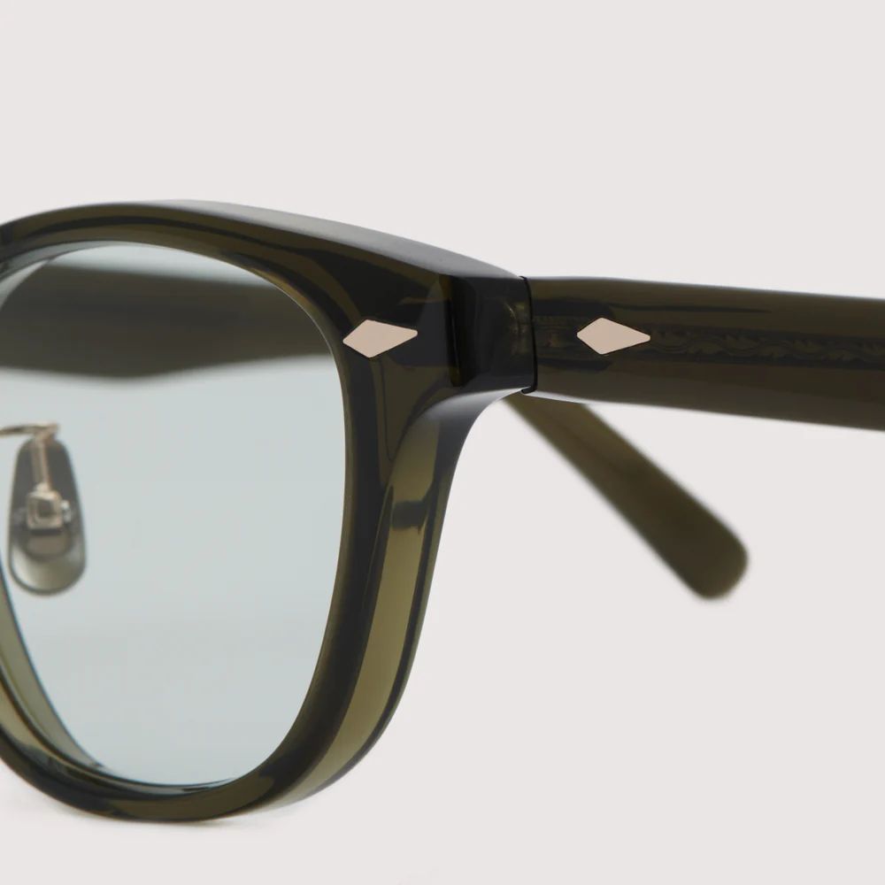 ノチノオプティカル "SANSUI FR" #5.CREAR SMOKE OLIVE× GREY GREEN to DARK GREY (調光モデル)