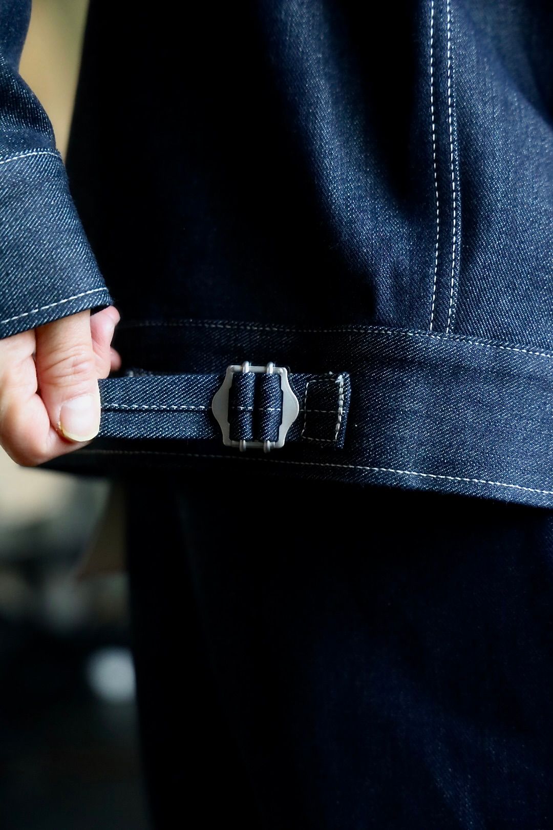 Graphpaper Selvage Denim Zip Jacket"INDIGO_RIGID"スタイル