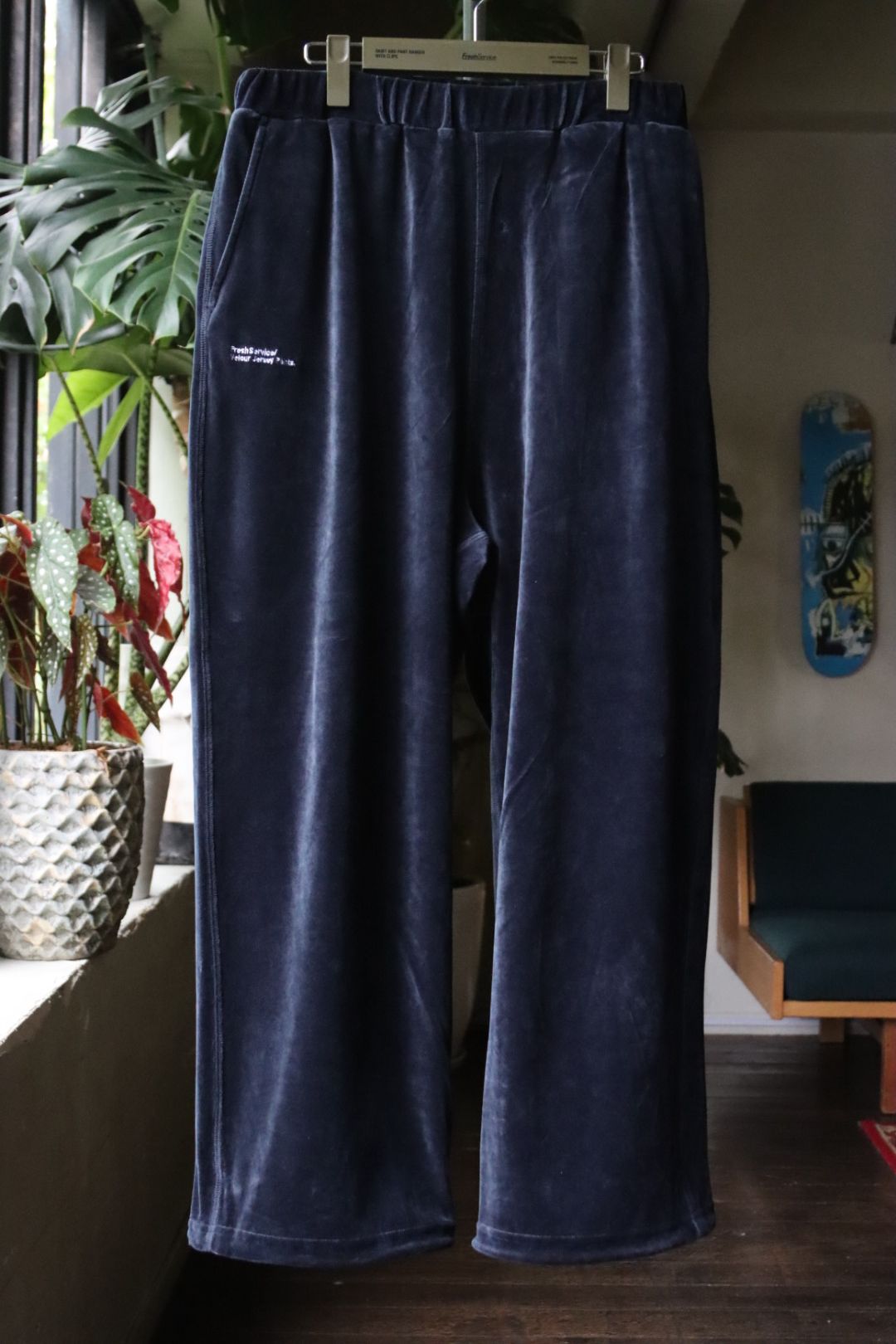 フレッシュサービス23AW VELOUR JERSEY PANTS ネイビー