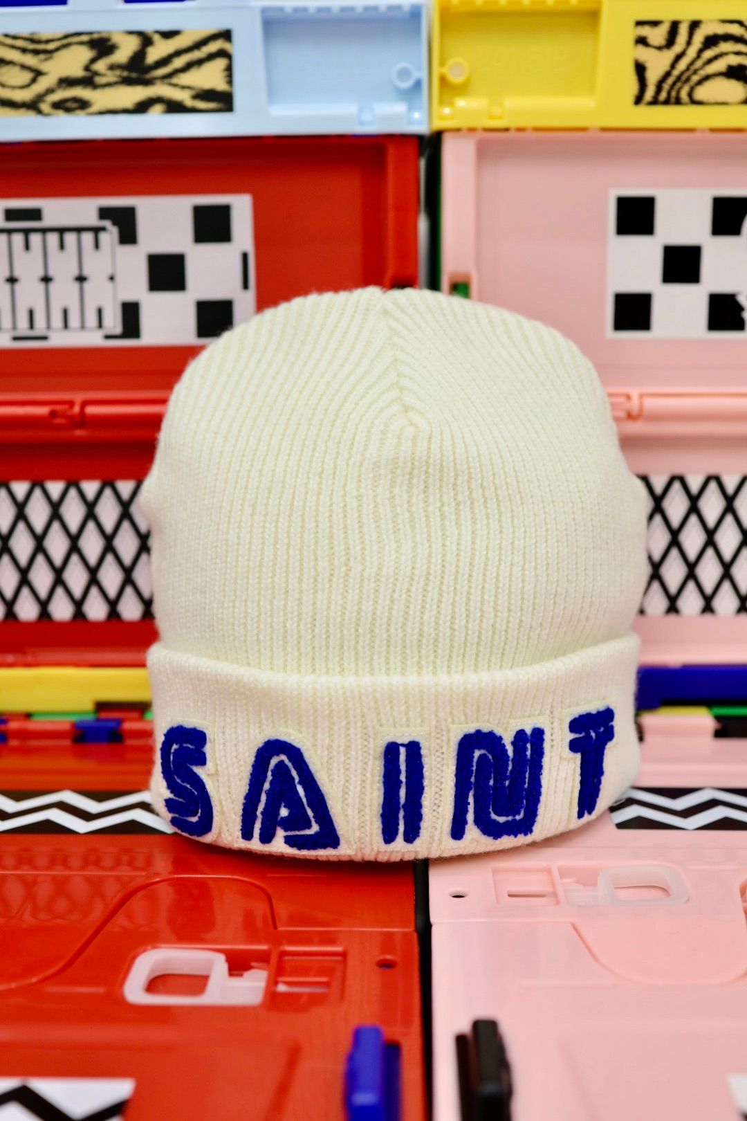 セントマイケル25AW SEGAコラボ SG_KNIT CAP /SAINT SEGA (SM-HR1-0000-C67)WHITE