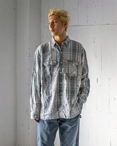 BOW WOW 25FWバウワウ PAINTER'S FLANNEL SHIRT(BW252-PPSFS)AGED L.BLUE X O.WHITE★9月13日(土)11:00発売！