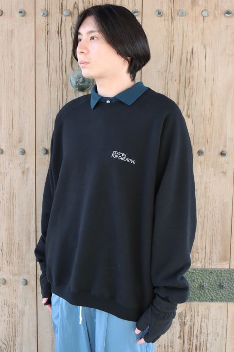 SFC RAGLAN BASIC CREW"BLACK"style.