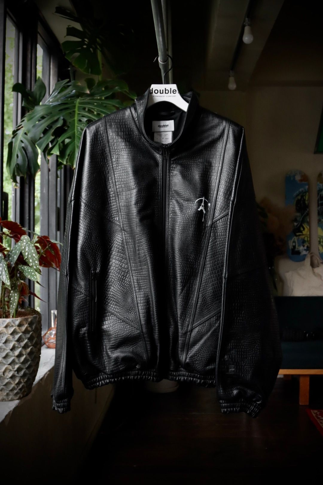 doublet WRINKLE LEATHER TRACK JACKET - レザージャケット