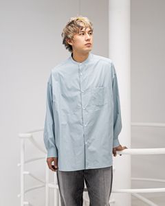 グラフペーパー 26SS ALUMO for GP L/S Oversized Band Collar Shirt(GM261-50223) SMOKE BLUE☆1月31日(土)発売！