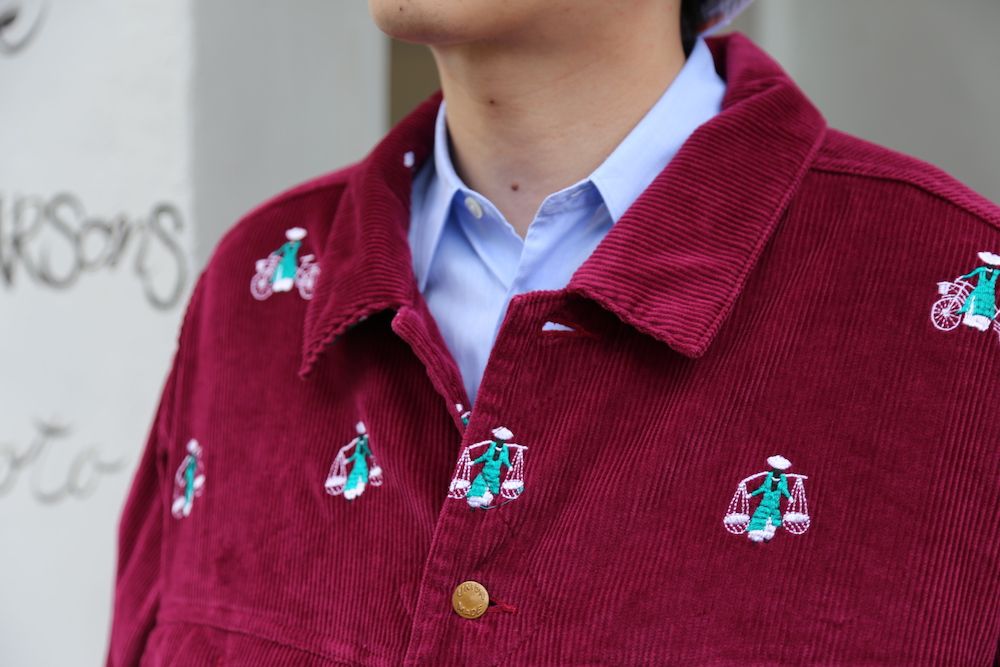 VETNAM EMBROIDERY COURDUROY JACKET & VETNAM EMBROIDERY WIDE TAPERED TROUSERSセットアップスタイル.2020.9.12.