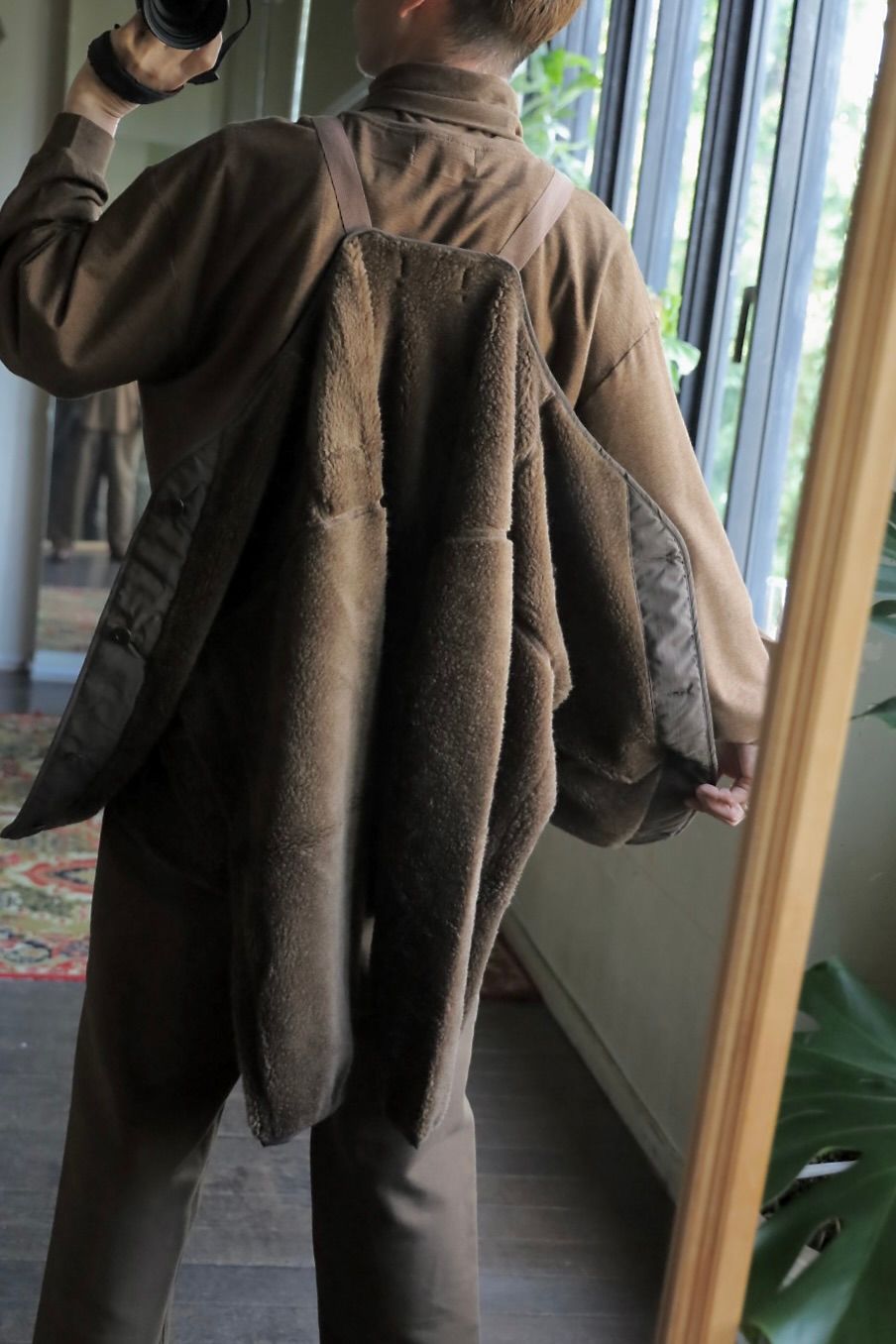 Graphpaper Wool Boa Liner Blouson"BROWN"スタイル