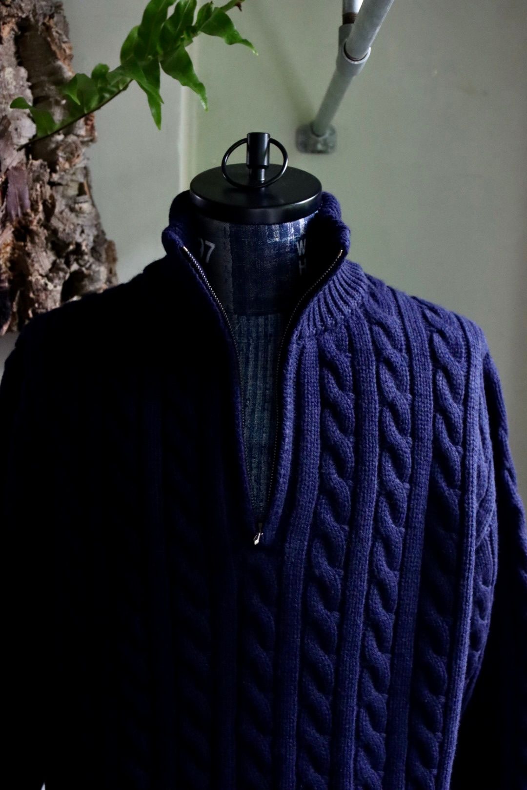 アプレッセ23AW Cashmere Aran Half Zip Sweater(23AAP-03-03K)NAVY☆10月21日(土)発売！