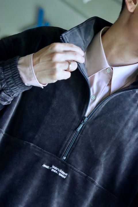 FreshService VELOUR JERSEY PULLOVER"GRAY"スタイル