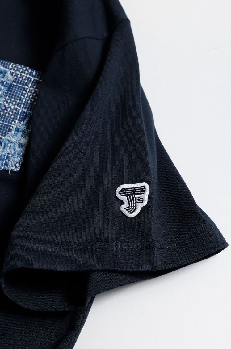 ファンダメンタル Tシャツ BORO POCKET TEE(FA25/TE12)NAVY