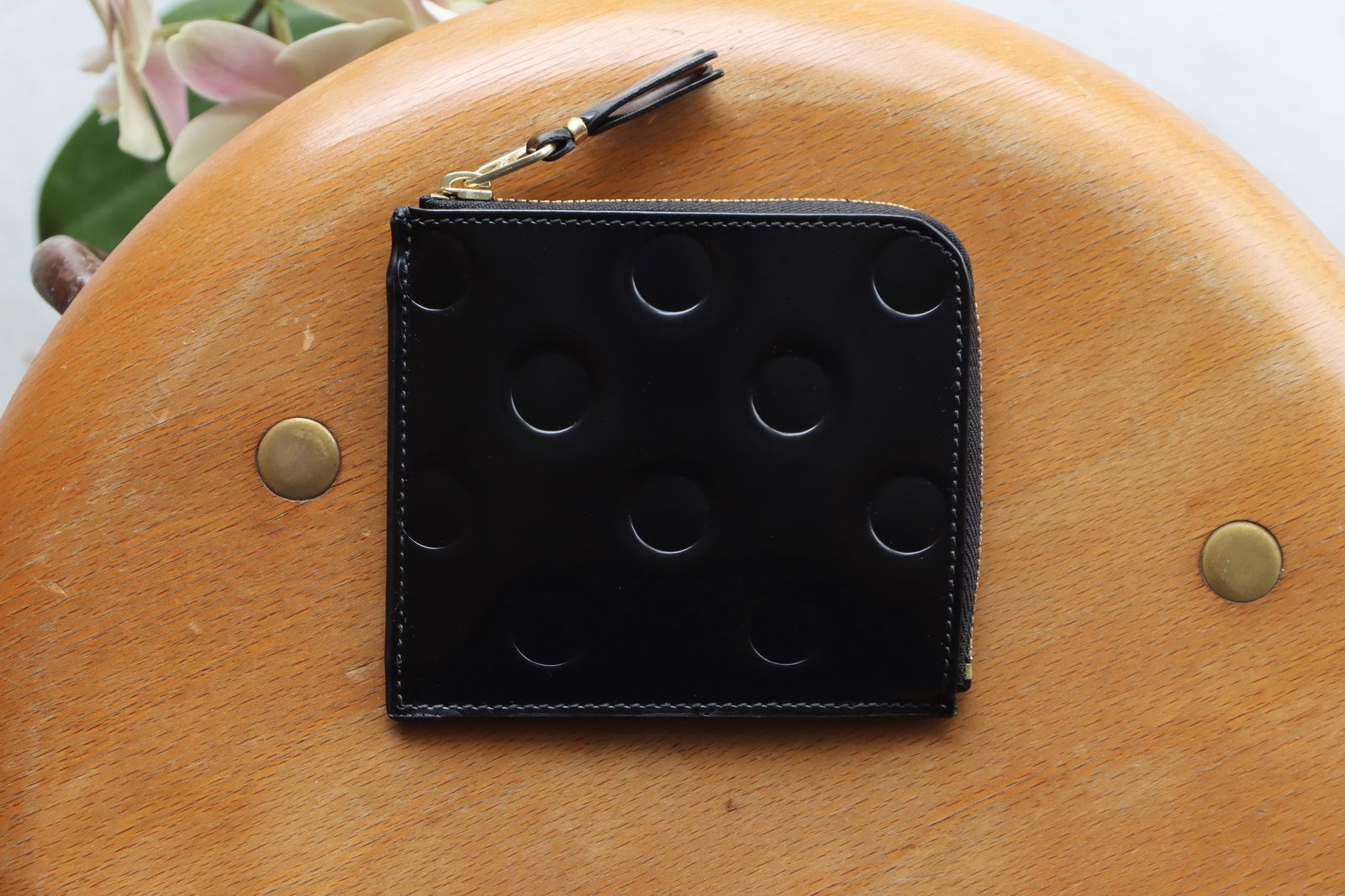 コムデギャルソン L字型ZIP財布(SA3100NE) DOT EMBOSSED LEATHER☆7月10日発売！