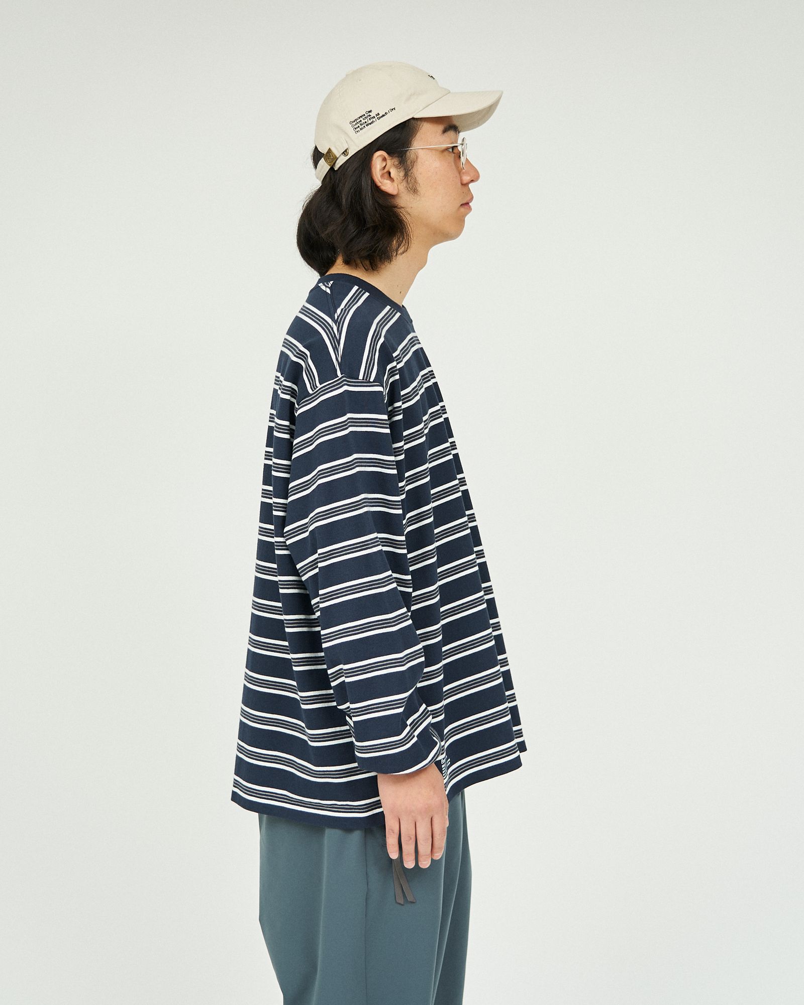 フレッシュサービス MULTI BORDER L/S TEE(FSC251-70120)NAVY