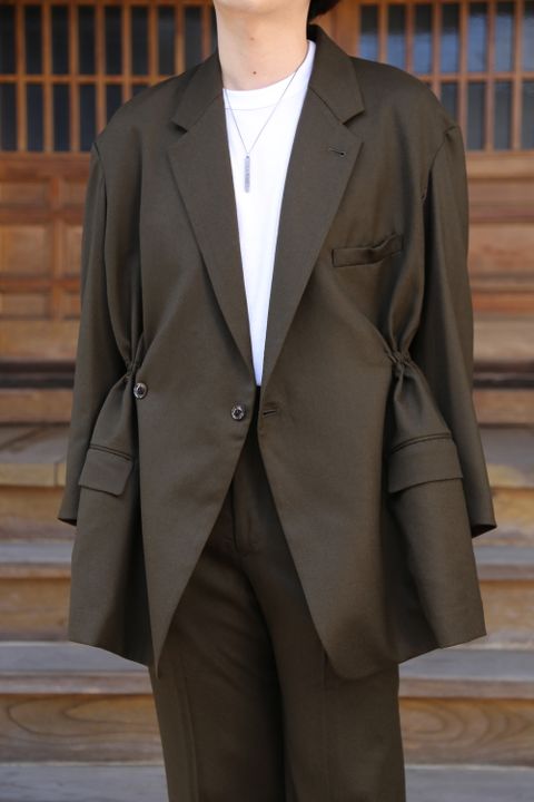 YOKE 新作WOOL FLANNEL BACK SLIT STRAGIHT TROUSERS style.2020.9.27.