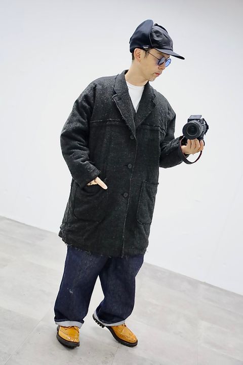 COMME des GARCONS HOMME ウールツイードヘリンボーンコートスタイル
