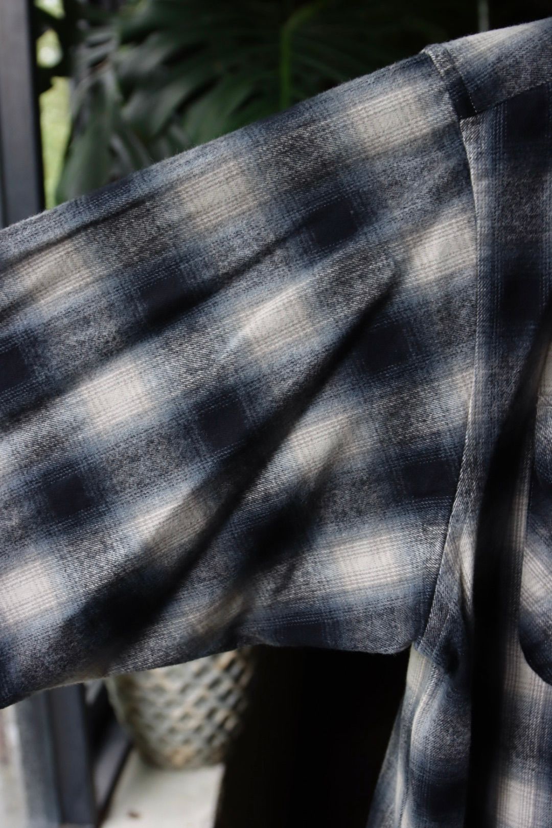 セダンオールパーパスFW23 Brushed Ombre Plaid Open Collar Shirt (SD23F-SH02)Gray Plaid