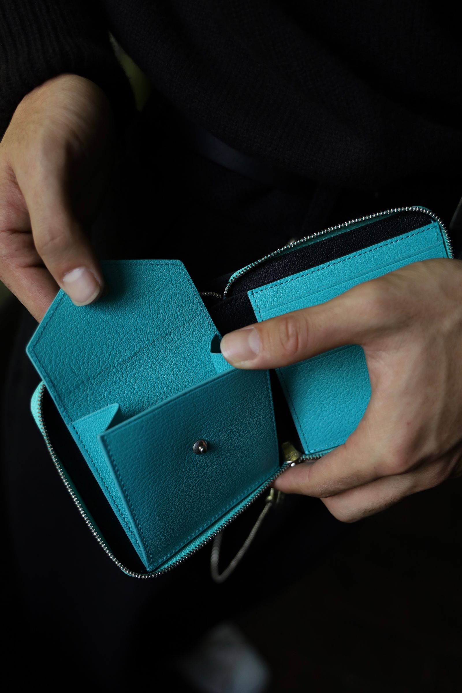 XOLO JEWELRY ショロジュエリー / Round Zip Wallet (XOWC002TEA) TEAL