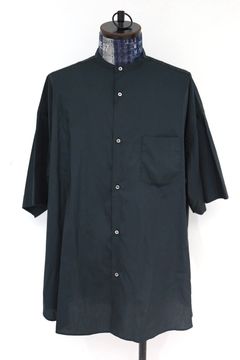 グラフペーパー26SS シャツ Broad S/S Oversized Band Collar Shirt(GM261-50004)BLACK☆4月11日(土)発売！