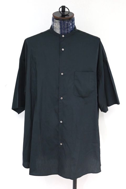 グラフペーパー26SS シャツ Broad S/S Oversized Band Collar Shirt(GM261-50004)BLACK☆4月11日(土)発売！