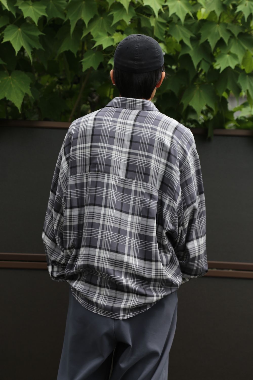 Graphpaper Tencel Check Regular Collar Big Sleeve Shirt