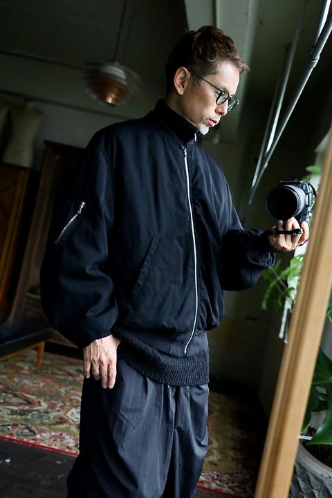 Graphpaper Fulled Wool Twill Flight Jacket"BKACK"スタイル