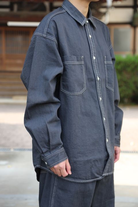 Graphpaper Denime Five Pocket Pants & Denime Regular Collar Shirt style 2020.12.14.