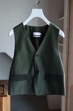 Graphpaper 25AW Women's Cotton Cupro Back Satin Gilet(GL253-30346)GREEN☆9月6日(土)発売！