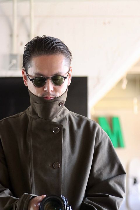 A.PRESSE Motorcycle Half Coat"OLIVE"style.