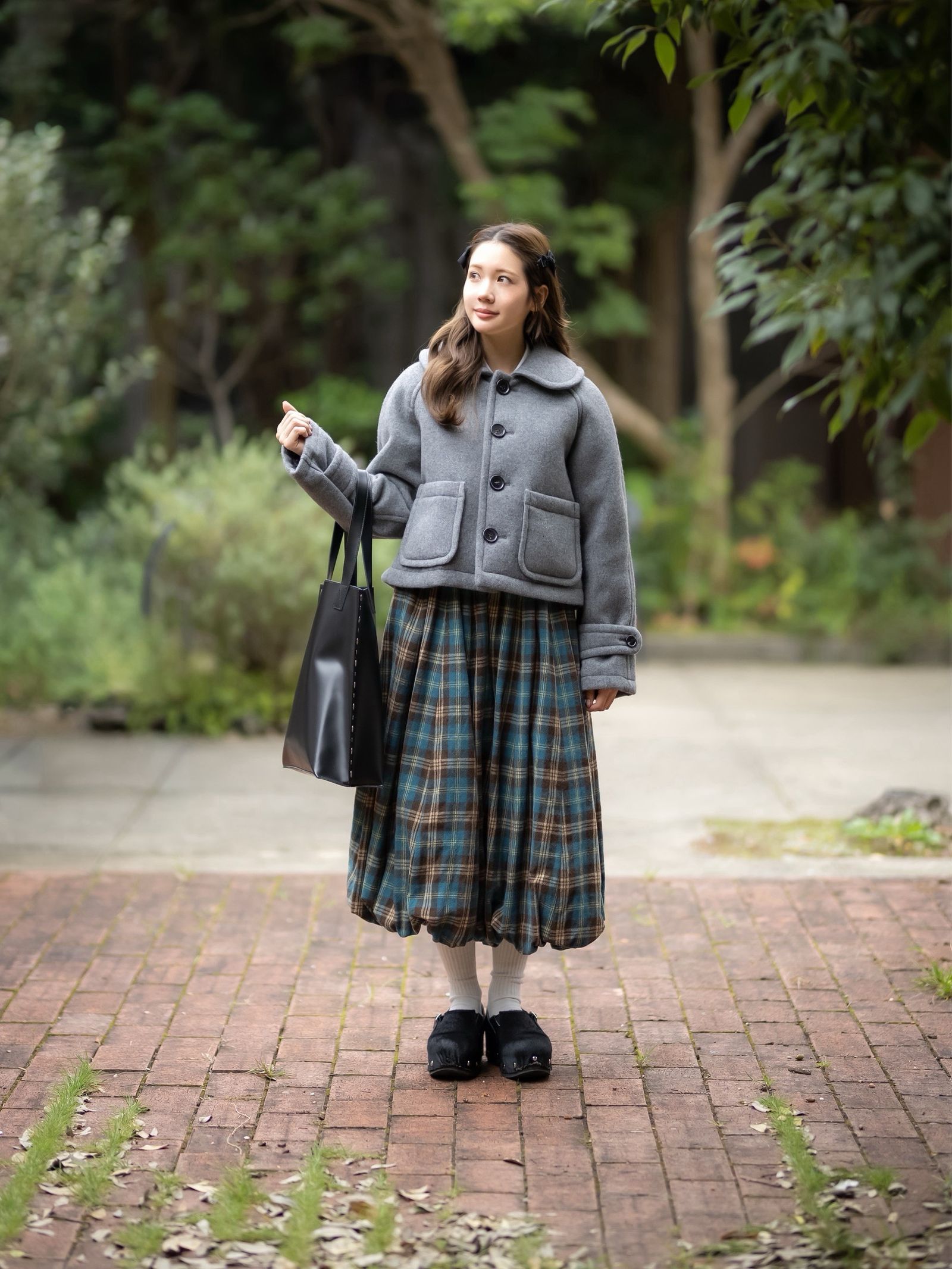 tao 26FW ウールミルドタータンチェック先染パンツ(TR-P014-051-2)BROWN/GREEN/WHITE