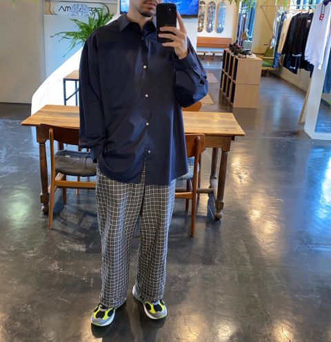 Graphpaper Broad L/S Oversized Regular Collar Shirt"NAVY"Style.2020.7.29.