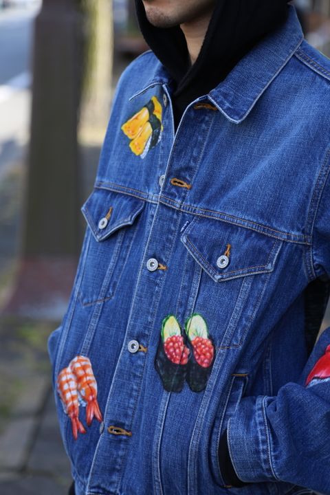 doublet FOOD HAND-PAINTED DENIM JACKET L.BLUE Style 2020.10.19.