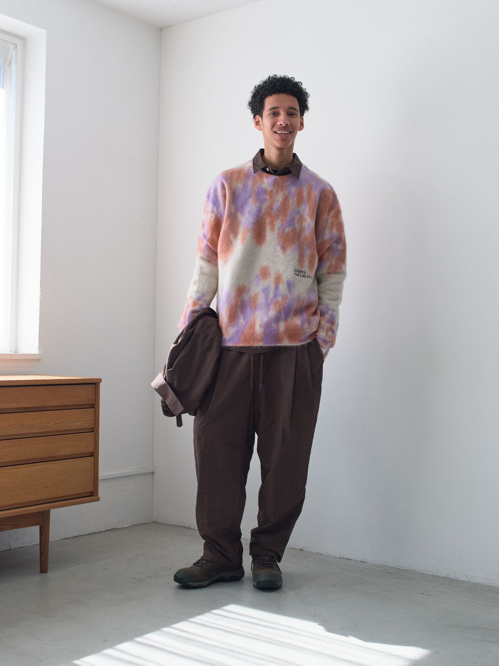 S.F.C 25FW エスエフシー DYED MOHAIR CREW (SFCFW25KN03)Natural,Orange,Purple