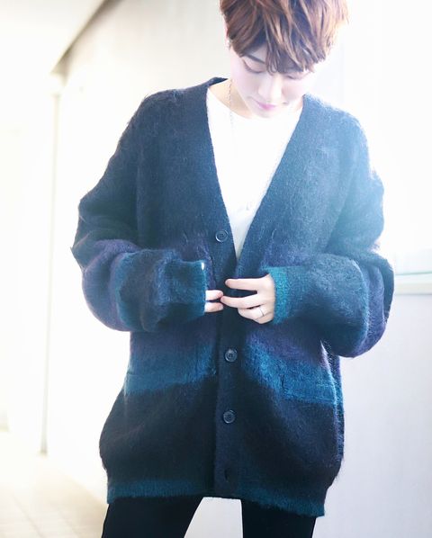 YOKE 新作MOHAIR BORDER CARDIGAN style.2023.9.2
