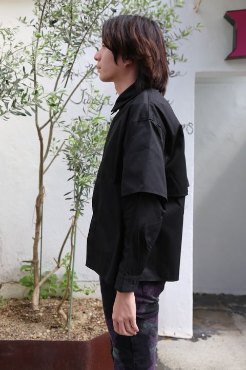 JieDa2020AW T/C FLAP SHIRT "BLACK"(Jie-20W-SH07-B) style.2020.7.17.
