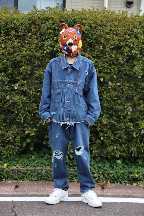 doublet 21ss DAMAGED SILK DENIM JACKET(21SS05BL114) style 2021.04.14.
