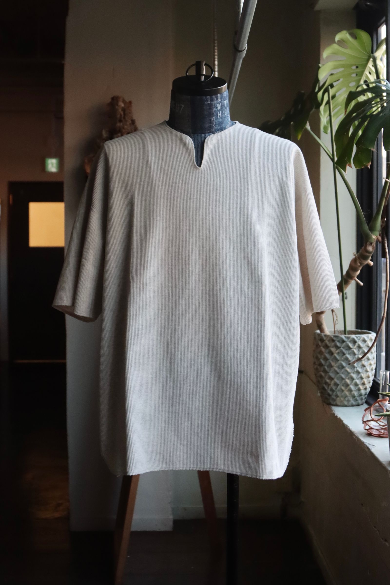 ブラームスルーツストック24SS Rough&Smooth Thermal Over-neck(bROOTS24S19)HeatherOatmeal  - 2