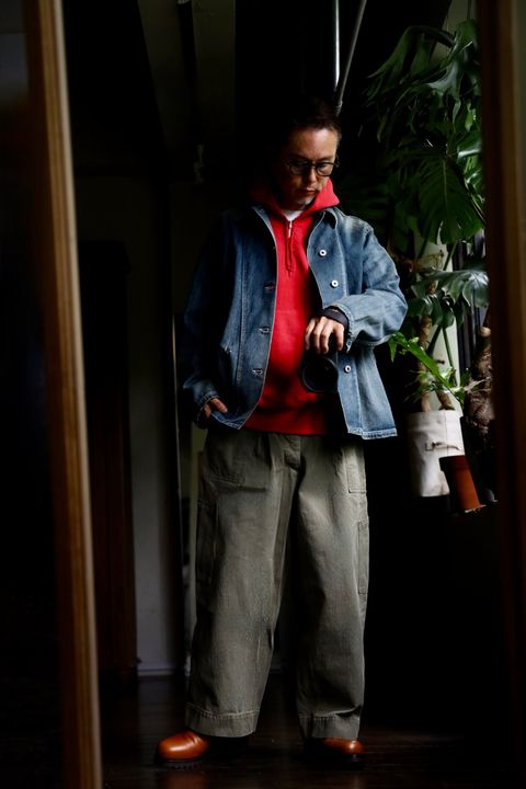 A.PRESSE US Army Vintage Denim Coverallスタイル.2024.8.24.