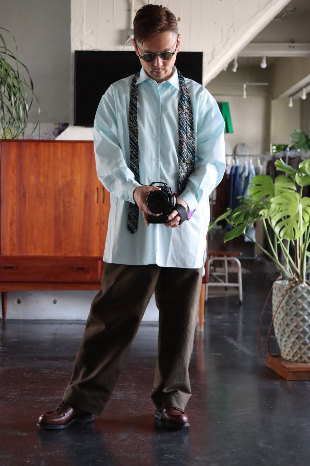 A.PRESSE Pullover Granpa Shirt(22SAP-02-08AH)MINT style | 2203 | mark