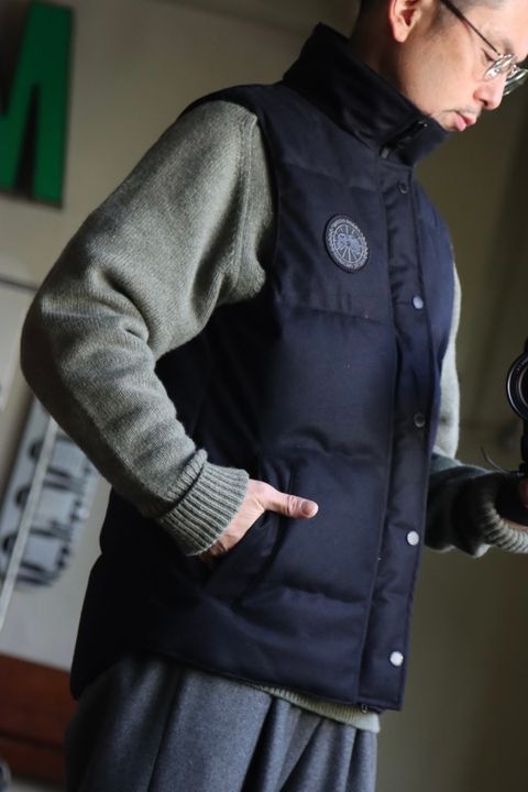 CANADA GOOSE カナダグース22AW GARSON VEST WOOL BLACK LABELスタイル.2022.10.26.