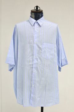グラフペーパー SIDOGRAS S/S Oversized Regular Collar Shirt(GM262-50027)GREEN PIN STRIPE☆6月6日(土)発売！