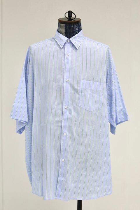 グラフペーパー SIDOGRAS S/S Oversized Regular Collar Shirt(GM262-50027)GREEN PIN STRIPE☆6月6日(土)発売！